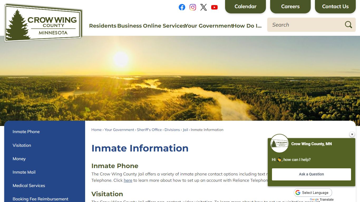 Inmate Information | Crow Wing County, MN - Official Website